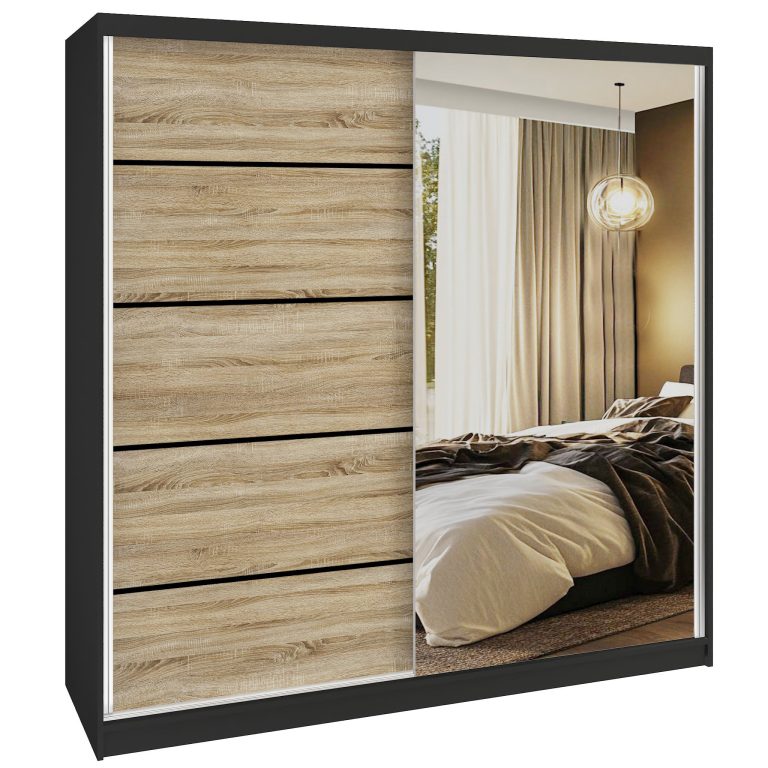 Šatníková skriňa SERENITY 200 cm dub sonoma mat MBP SERENITY SZP5/0/B/DS/0/HIAL 