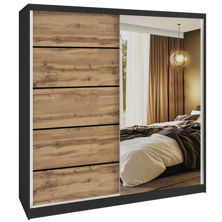 Šatníková skriňa SERENITY 200 cm dub wotan mat MBP SERENITY SZP5/0/B/DW/0/HIAL 
