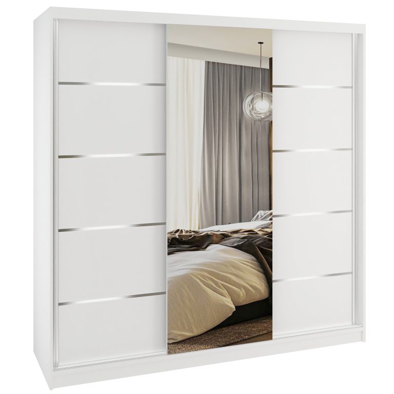 Šatníková skriňa SERENITY 200 cm biely mat MT SERENITY SZP5/0/W/W/0/HIAL 