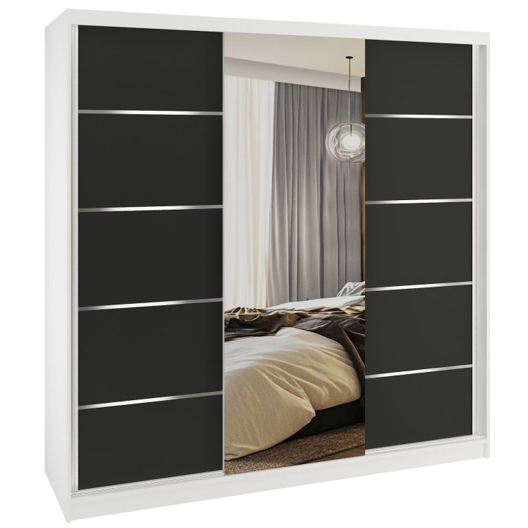 Šatníková skriňa SERENITY 200 cm čierny mat MT SERENITY SZP5/0/W/B/0/HIAL 