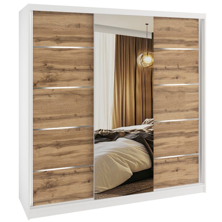 Šatníková skriňa SERENITY 200 cm dub wotan mat MT SERENITY SZP5/0/W/DW/0/HIAL 