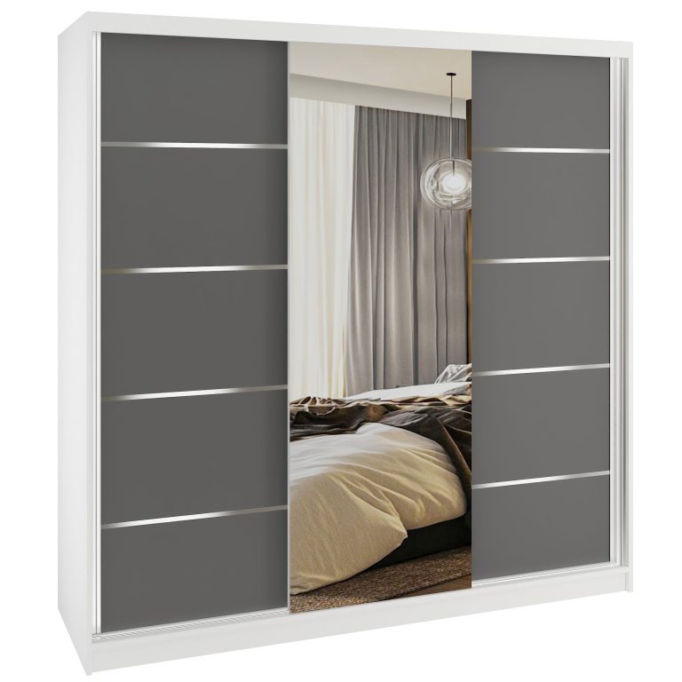Šatníková skriňa SERENITY 200 cm šedý mat MT SERENITY SZP5/0/W/SR/0/HIAL 