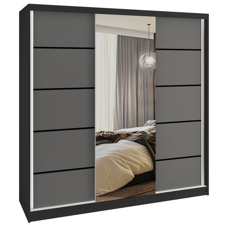 Šatníková skriňa SERENITY 200 cm šedý mat MT SERENITY SZP5/0/B/SR/0/HIAL 