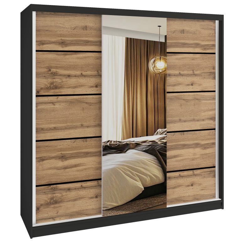 Šatníková skriňa SERENITY 200 cm dub wotan mat MT SERENITY SZP5/0/B/DW/0/HIAL 