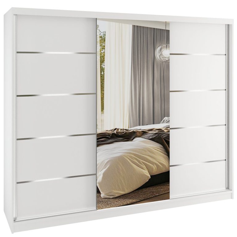 Šatníková skriňa SERENITY 232 cm biely mat MBP SERENITY SZP8/0/W/W/0/HIAL 