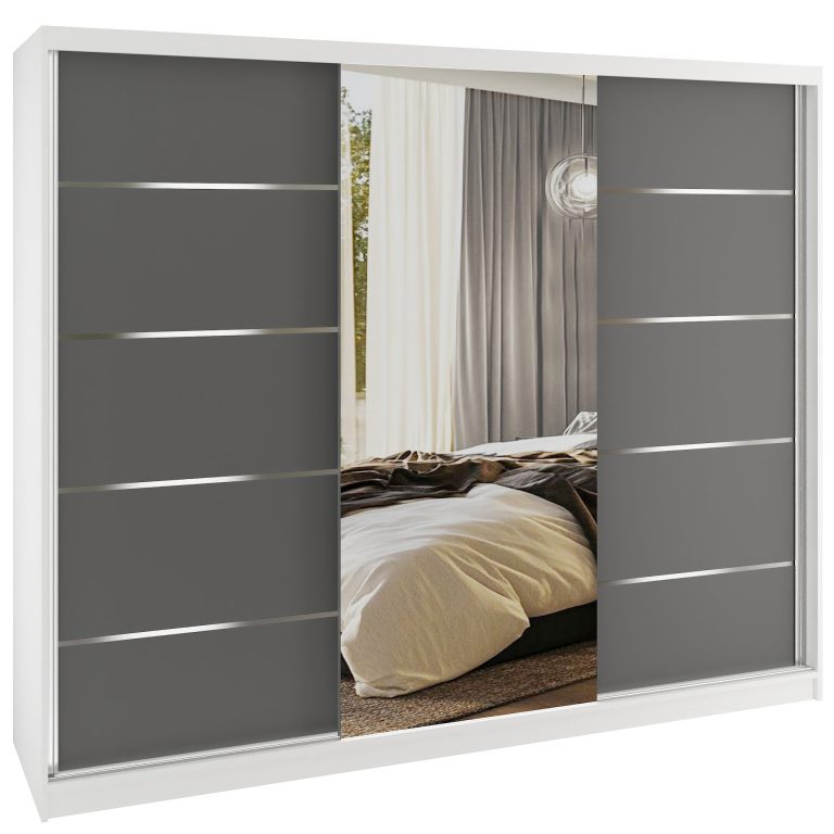 Šatníková skriňa SERENITY 232 cm šedý mat MBP SERENITY SZP8/0/W/SR/0/HIAL 