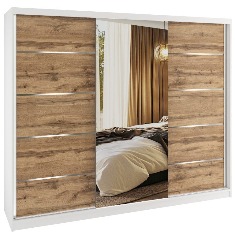 Šatníková skriňa SERENITY 232 cm dub wotan mat MBP SERENITY SZP8/0/W/DW/0/HIAL 