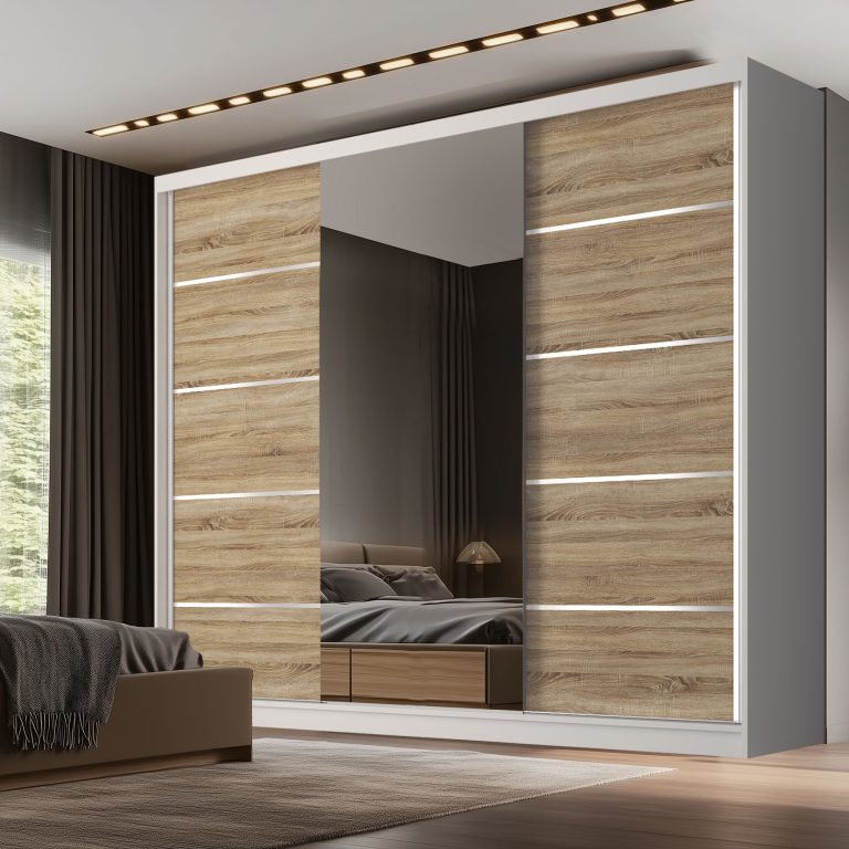 Šatníková skriňa SERENITY 232 cm dub sonoma mat MBP SERENITY SZP8/0/W/DS/0/HIAL 