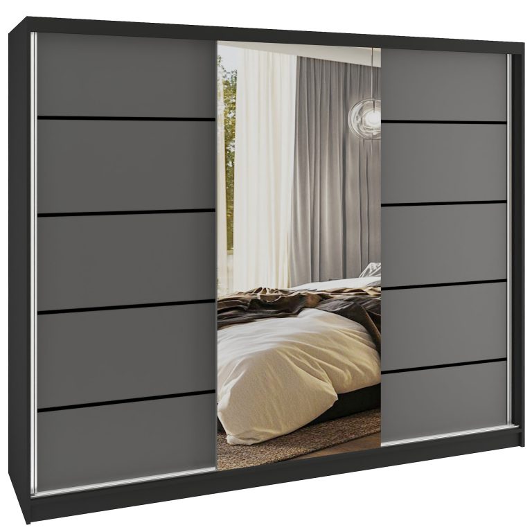 Šatníková skriňa SERENITY 232 cm šedý mat MBP SERENITY SZP8/0/B/SR/0/HIAL 