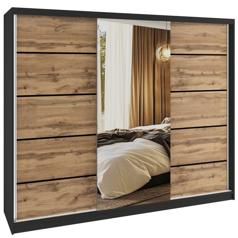 Šatníková skriňa SERENITY 232 cm dub wotan mat MBP SERENITY SZP8/0/B/DW/0/HIAL