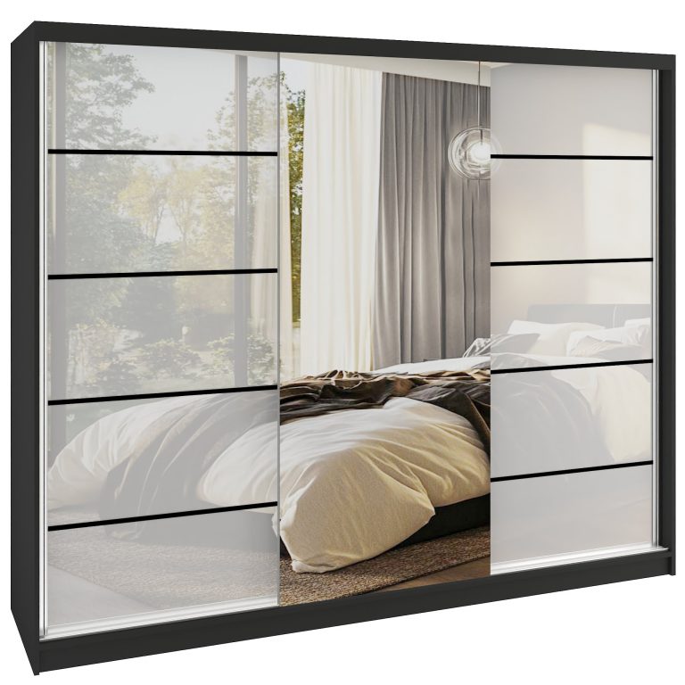 Šatníková skriňa SERENITY 232 cm biely lesk MGB SERENITY SZP8/0/B/W/0/HIAL 