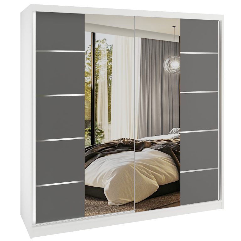 Šatníková skriňa SERENITY 200 cm šedý mat ME SERENITY SZP5/0/W/SR/0/HIAL 