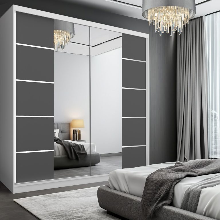 Šatníková skriňa SERENITY 200 cm šedý mat ME SERENITY SZP5/0/W/SR/0/HIAL 