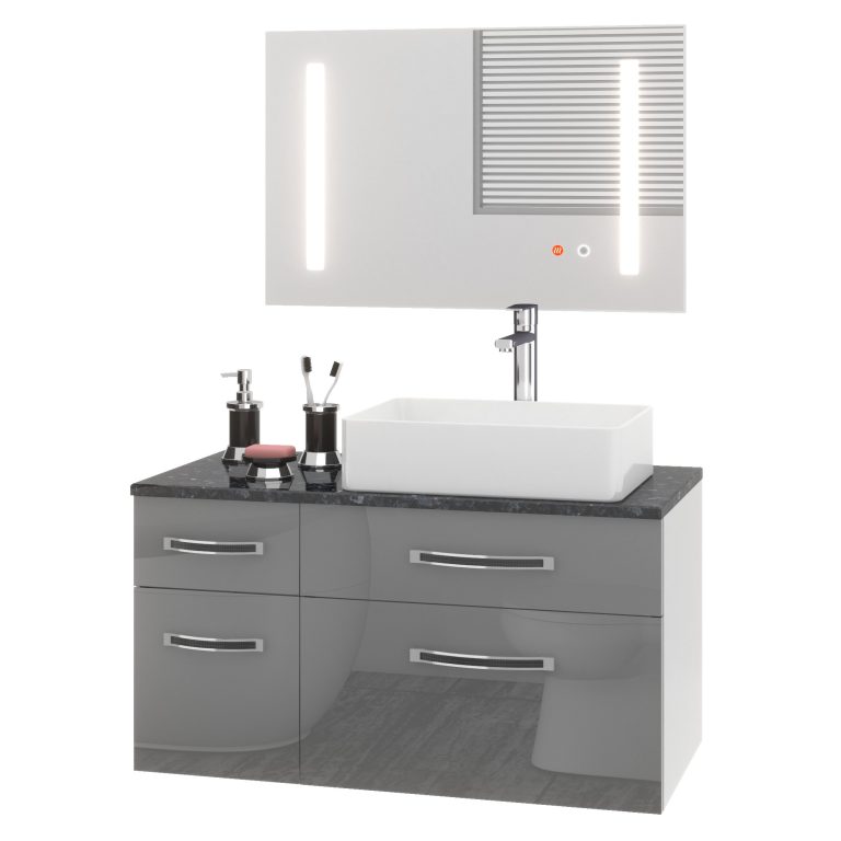 Kúpeľňový nábytok Euphoria EUP P 90L/0/W/S/0/BK/MB 