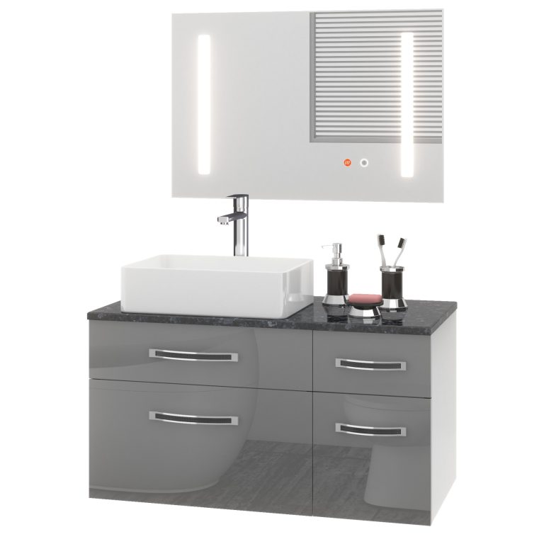 Kúpeľňový nábytok Euphoria EUP P 90P/0/W/S/0/BK/MB 