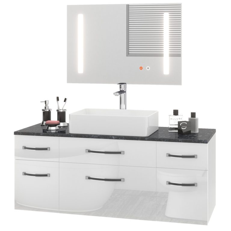 Kúpeľňový nábytok Euphoria EUP P 120/0/W/W/0/BK/MB 
