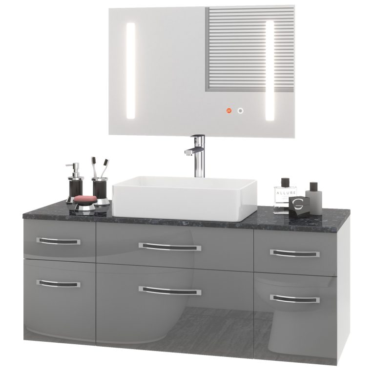 Kúpeľňový nábytok Euphoria EUP P 120/0/W/S/0/BK/MB 