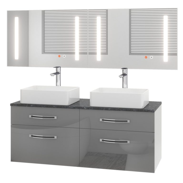 Kúpeľňový nábytok Euphoria EUP P 120D/0/W/S/0/BK/MB 