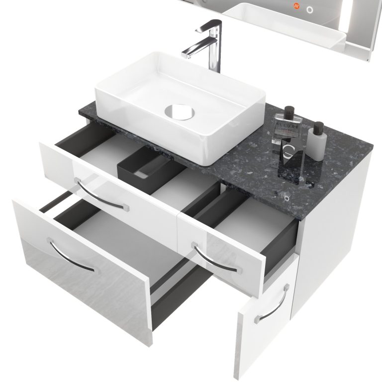 Kúpeľňový nábytok Euphoria EUP P 90P/0/W/S/0/BK/MB 