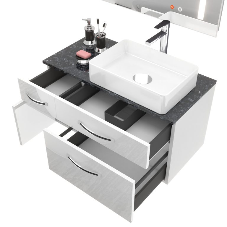 Kúpeľňový nábytok Euphoria EUP P 90L/0/W/R/0/BK/MB 