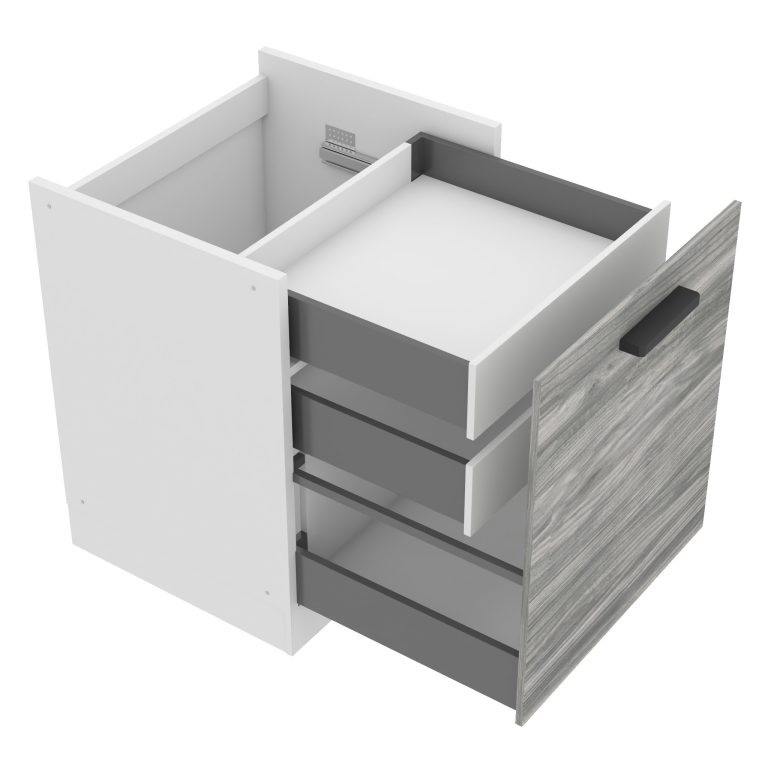 Kuchynská skrinka spodná 60 cm šuflíky vnútorné TOR SDSZW60/0/WT/GW1/0/B1/PP 