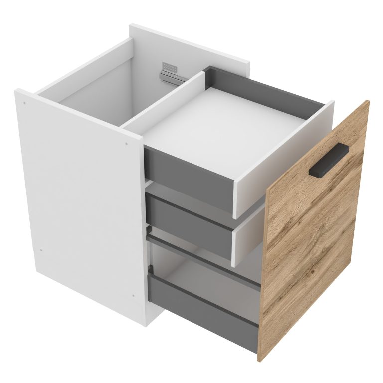Kuchynská skrinka spodná 60 cm šuflíky vnútorné TOR SDSZW60/0/WT/DW/0/B1/PP 