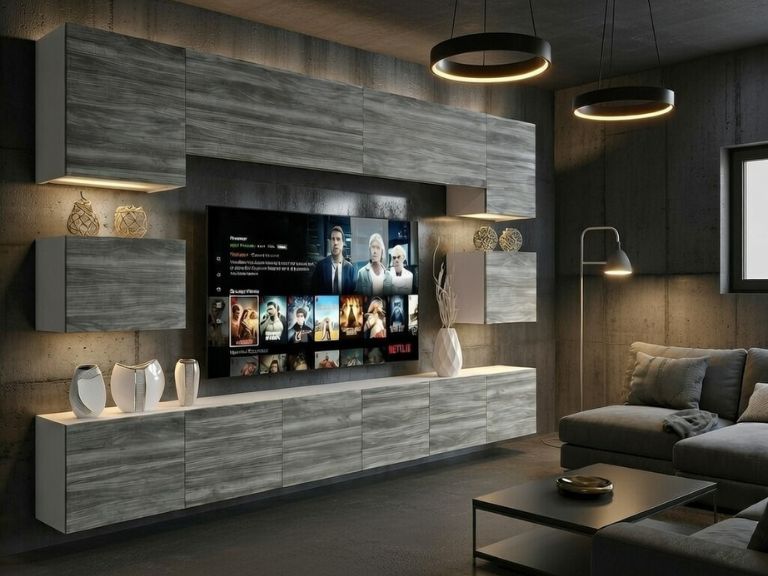 Obývacia stena Belini Premium Full Version šedý antracit Glamour Wood+ LED osvetlenie Nexum 49 Výrobca