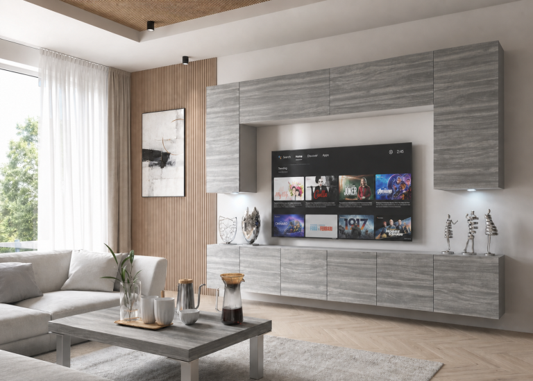 Obývacia stena 300 cm TV/RTV sivá antracit grafit Výrobca IMP PRIMO 2/5/W/GW1/0/0