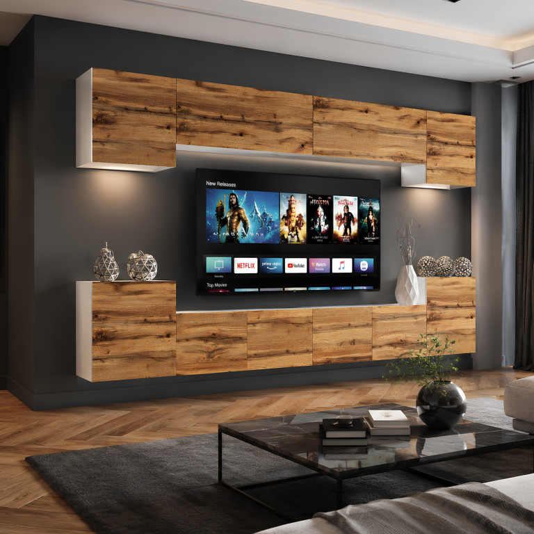 Obývacia stena 300 cm TV/RTV dub wotan Výpredaj MIAMI 4/5/W/DW/0/0