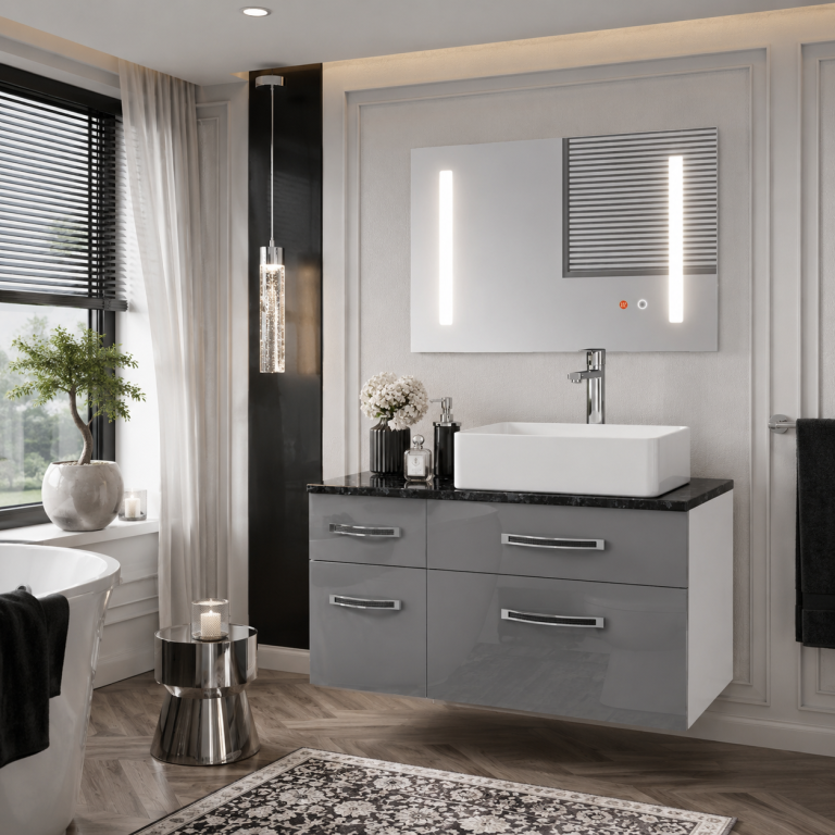 Kúpeľňový nábytok Euphoria EUP P 90L/0/W/S/0/BK/MB 