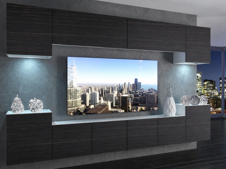 Obývacia stena 300 cm TV/RTV čierna eben Výrobca IMP 4/5/W/HK/0/0
