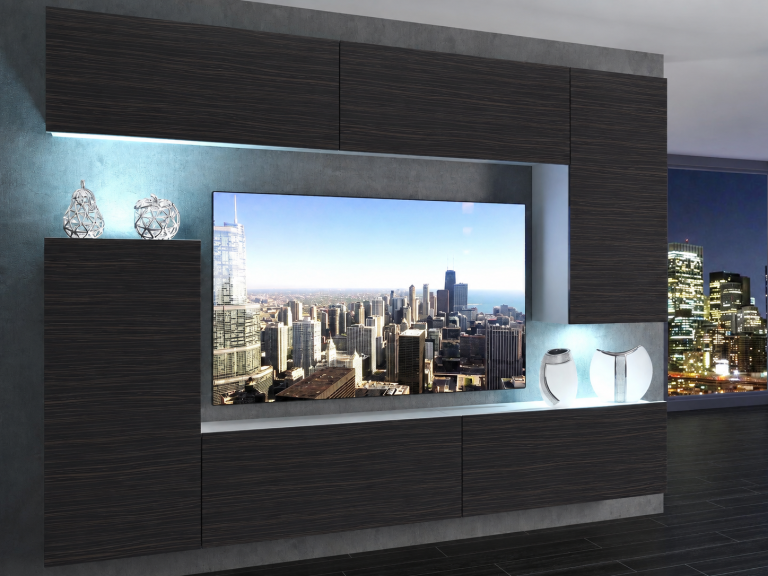 Obývacia stena 250 cm TV/RTV čierna eben Výrobca IMP 8/5/W/HK/0/0