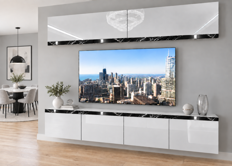 Obývacia stena Prestige 200 cm TV/RTV biela lesk Výrobca IMP P Brando 6/5/W/W/0/0/CS