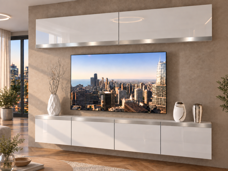 Obývacia stena Prestige 200 cm TV/RTV biela lesk Výrobca IMP P Brando 6/5/W/W/0/0/SL