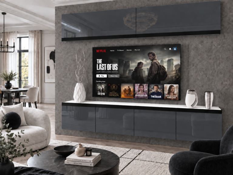 Obývacia stena Prestige 200 cm TV/RTV sivá lesk Výrobca IMP P Brando 6/5/W/S/0/0/CM