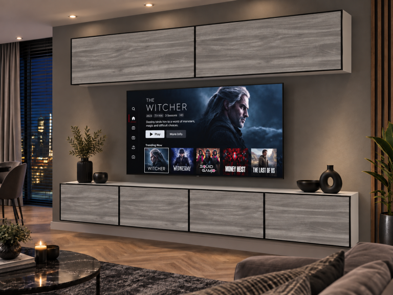Obývacia stena Linea 200 cm TV/RTV sivá antracit grafitová Výrobca IMP L Brando 6/5/W/GW1/0/0
