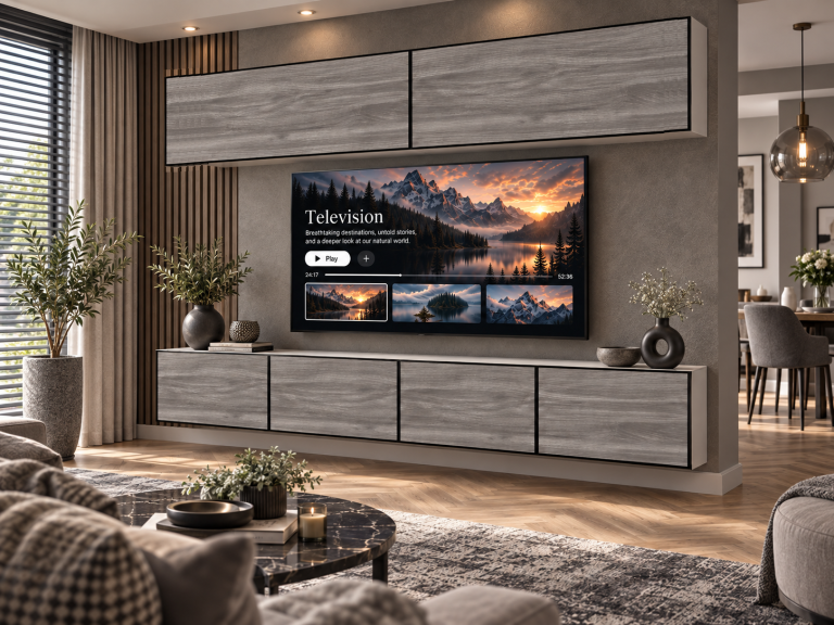 Obývacia stena Linea 200 cm TV/RTV sivá antracit grafitová Výrobca IMP L Brando 6/5/W/GW1/0/0