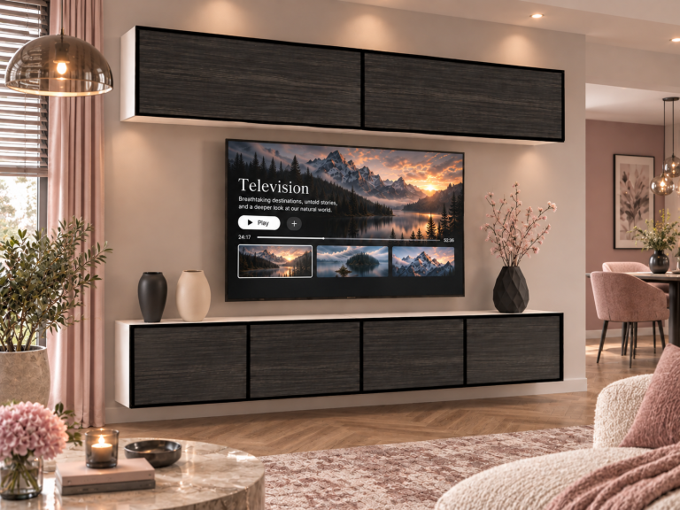Obývacia stena Linea 200 cm TV/RTV čierna ebenové Výrobca IMP L Brando 6/5/W/HK/0/0