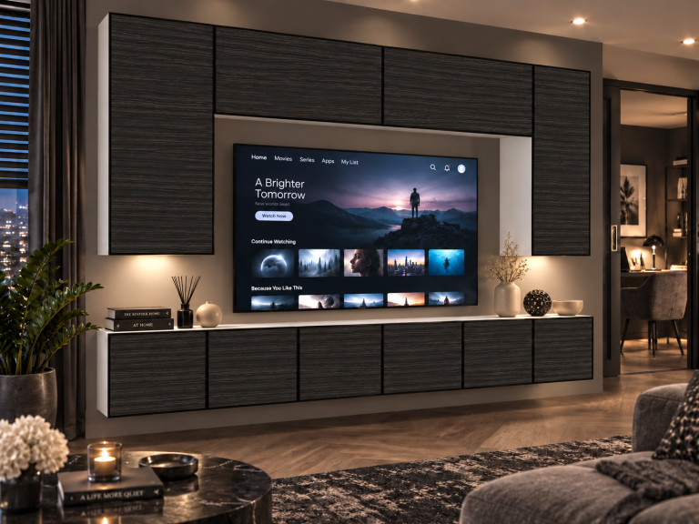 Obývacia stena Linea 300 cm TV/RTV čierna ebenové Výrobca IMP L Monroe 2/5/W/HK/0/0