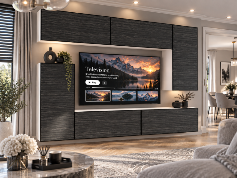 Obývacia stena Linea 250 cm TV/RTV čierna ebenové Výrobca IMP L Woody 8/5/W/HK/0/0