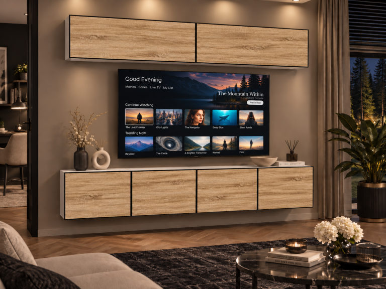 Obývacia stena Linea 200 cm TV/RTV dubová dub wotan dub sonoma Výrobca IMP L Brando 6/5/W/DS/0/0