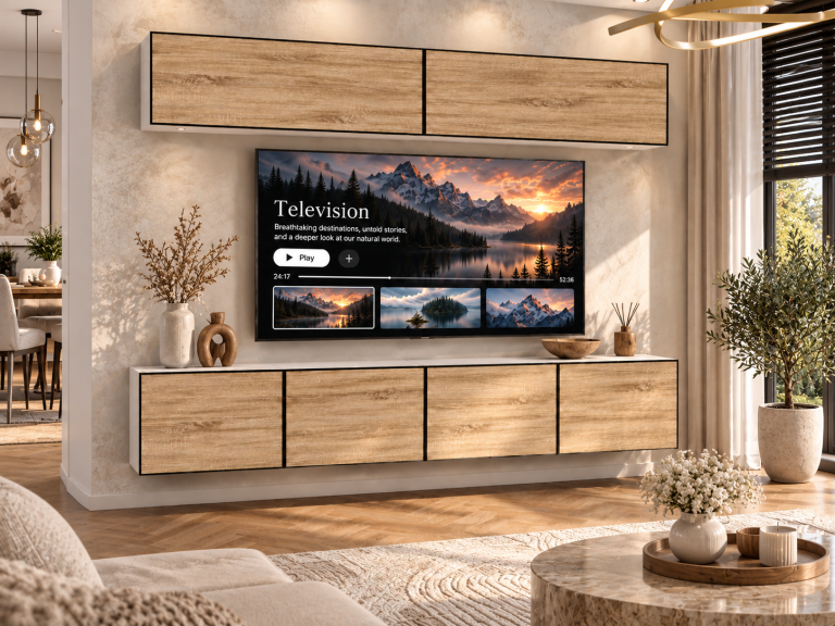 Obývacia stena Linea 200 cm TV/RTV dubová dub wotan dub sonoma Výrobca IMP L Brando 6/5/W/DS/0/0