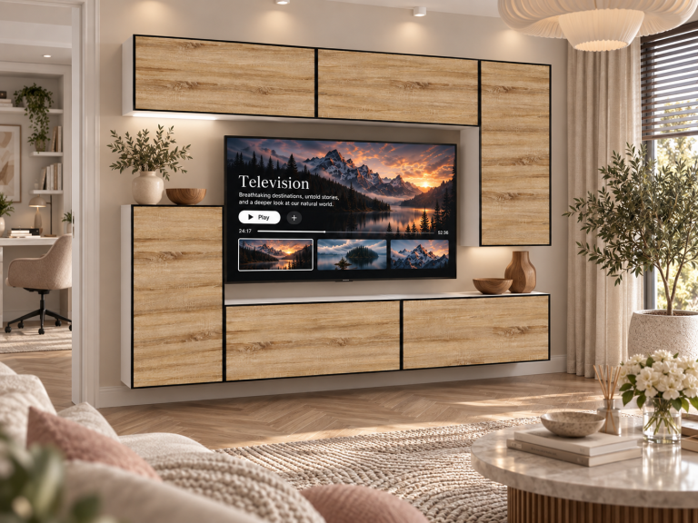 Obývacia stena Linea 250 cm TV/RTV dubová dub wotan dub sonoma Výrobca IMP L Woody 8/5/W/DS/0/0