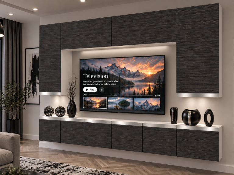 Obývacia stena Prestige 300 cm TV/RTV čierna ebenové Výrobca IMP P Monroe 2/5/W/HK/0/0/SL