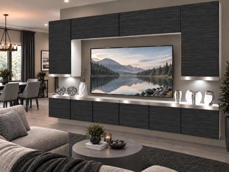 Obývacia stena Prestige 300 cm TV/RTV čierna ebenové Výrobca IMP P Monroe 2/5/W/HK/0/0/SL