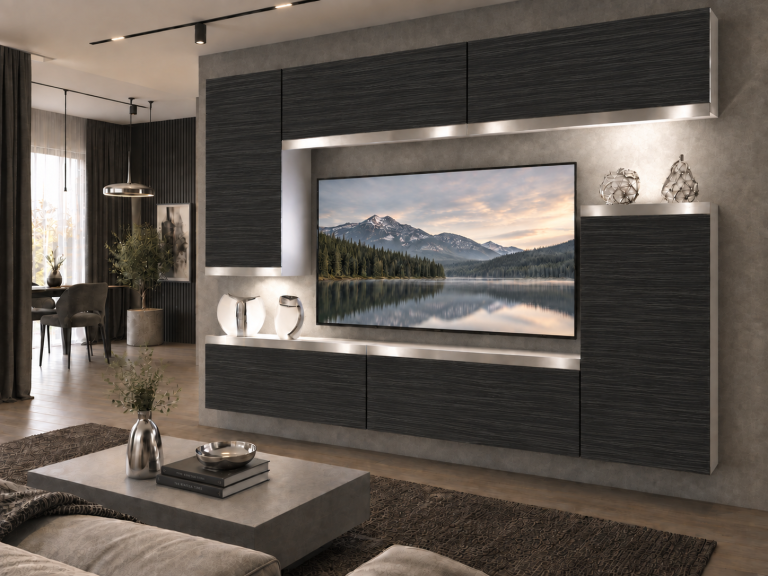 Obývacia stena Prestige 250 cm TV/RTV čierna ebenové Výrobca IMP P Woody 8/5/W/HK/0/0/SL