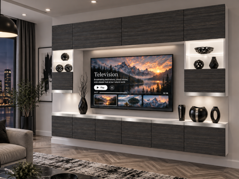 Obývacia stena Prestige 300 cm TV/RTV čierna ebenové Výrobca IMP P1 Nolan 1/5/W/HK/0/0/SL
