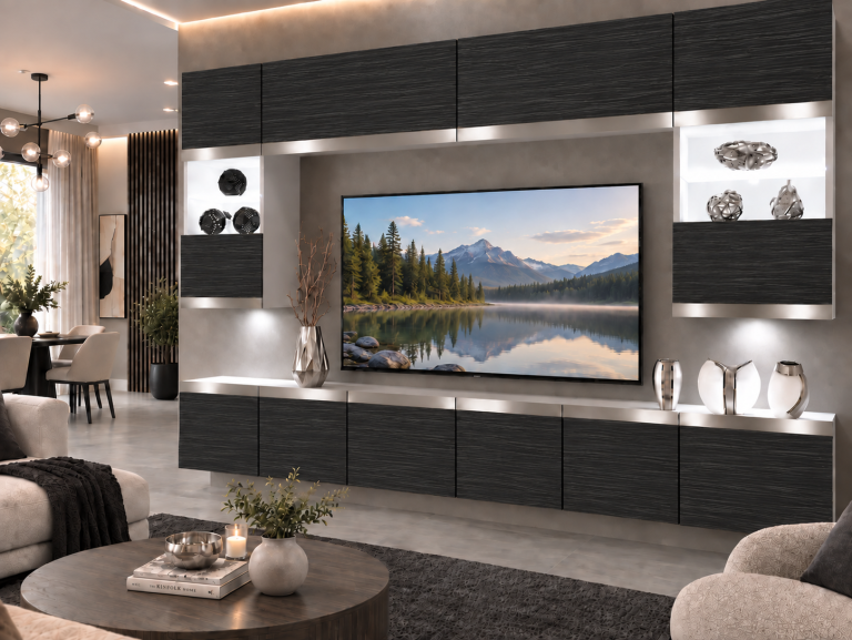 Obývacia stena Prestige 300 cm TV/RTV čierna ebenové Výrobca IMP P2 Nolan 1/5/W/HK/0/0/SL