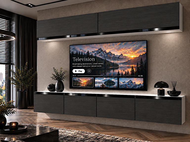 Obývacia stena Prestige 200 cm TV/RTV čierna ebenové Výrobca IMP P Brando 6/5/W/HK/0/0/CP