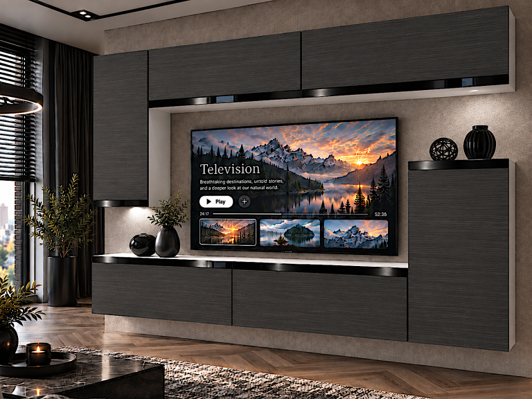 Obývacia stena Prestige 250 cm TV/RTV čierna ebenové Výrobca IMP P Woody 8/5/W/HK/0/0/CP